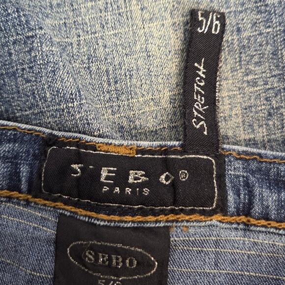 Y2K Mermaid Trumpet Flare Denim Maxi Skirt 5/6 Med Blue Stretch Jean Retro Fade - Picture 4 of 13